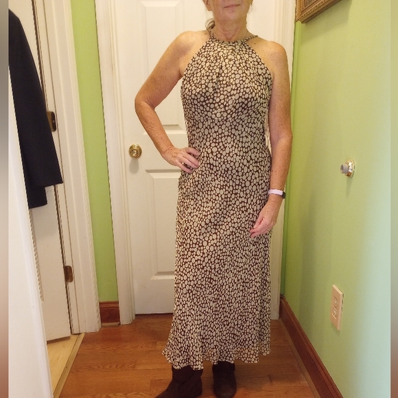 Maggy London NWT Adorable Polka Dot Dress, Sleeveless, Brown/Tan, Sz 8 - Picture 3 of 6